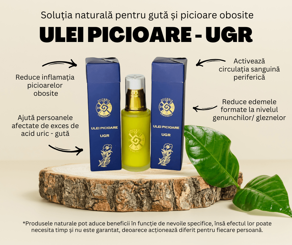 Ulei Natural Picioare Umflate, Gută și Dureri – UGR - Spiteria Vraciului