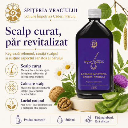 Leac Bătrânesc pentru Căderea Părului – Loțiune Capilară Naturală | 500ml - Spiteria Vraciului