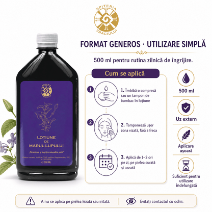 Leac Bătrânesc pentru Piele – Loțiune cu Mărul Lupului | 500ml - Spiteria Vraciului
