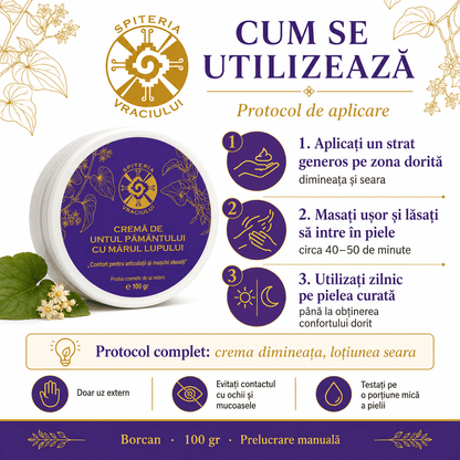 Leac Bătrânesc pentru Regenerarea Pielii – Cremă Untul Pământului și Mărul Lupului | 100g - Spiteria Vraciului