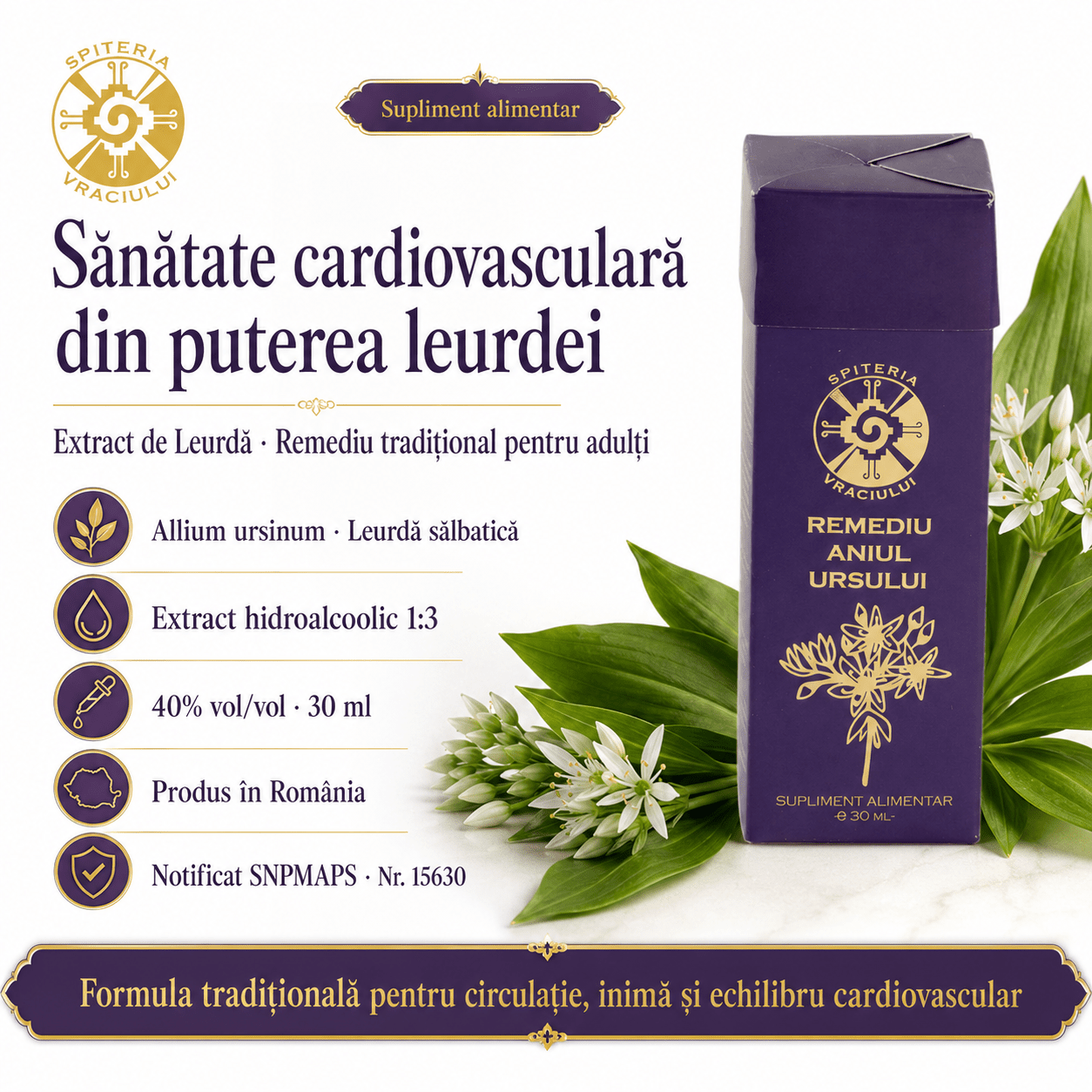 Remediu Natural Inimă și Circulație – ANIUL URSULUI | 30ml - Spiteria Vraciului