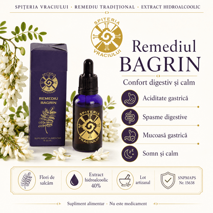 Remediu Natural Gastrită și Ulcer – BAGRIN | 30ml - Spiteria Vraciului