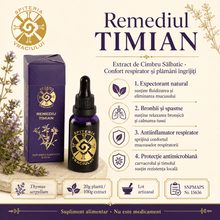 Remediu Natural Plămâni, Astm și Sechele Pulmonare – TIMIAN | 30ml - Spiteria Vraciului