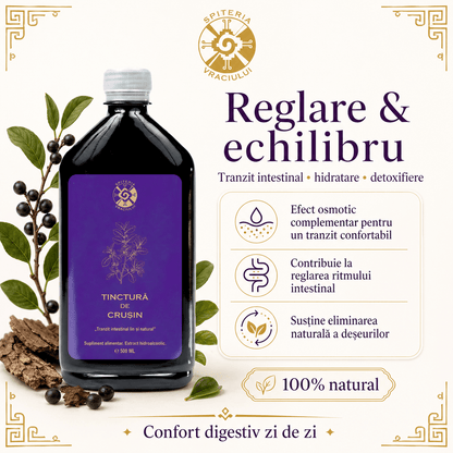 Tinctură de Crușin – Tranzit Intestinal Lin și Natural | Laxativ Blând 500ml - Spiteria Vraciului