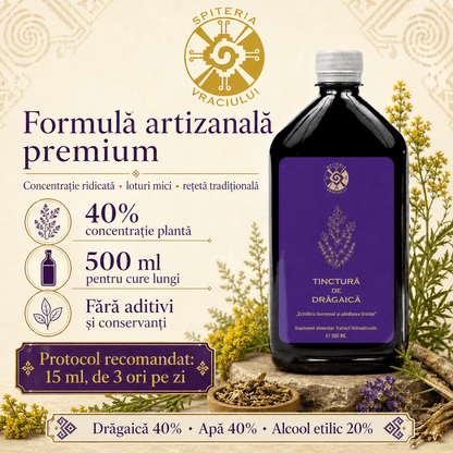Tinctură de Drăgaică – Echilibru Hormonal și Sănătatea Tiroidei | 500ml - Spiteria Vraciului