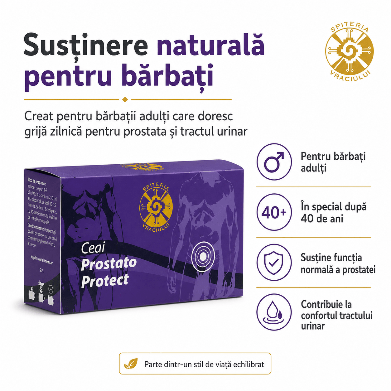 Ceai Natural Prostată – Prostato Protect | Sănătate Urinară Masculină - Spiteria Vraciului